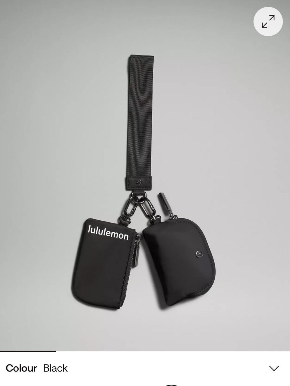 lululemon athletica Black Dual Pouch Wrist Strap
